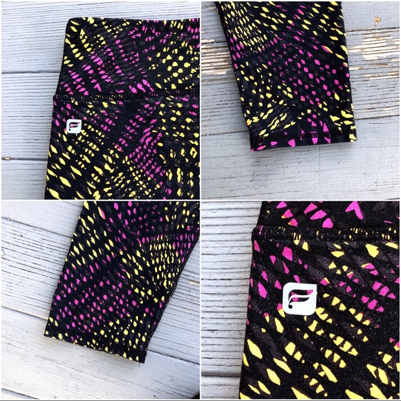 Fabletics Neon Geometric Dot Patterned Leggings S - Picture 3 of 8